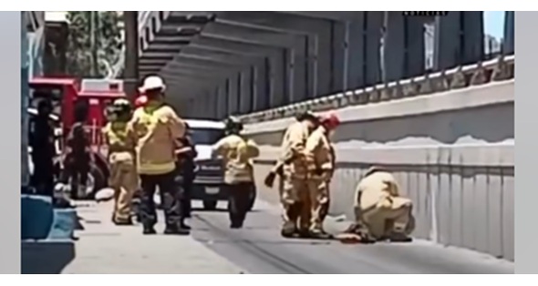 The body of a woman was found hidden in the structure of an elevated bridge in Tijuana